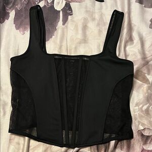 Express Black Mesh Corset Top